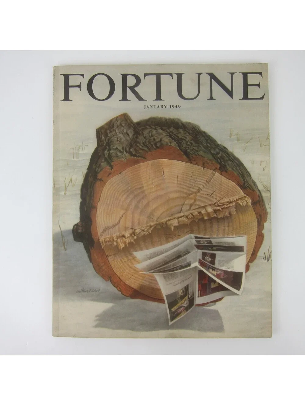 Vintage FORTUNE Magazine January 1949 Arthur Lidov Cover Seagrams Cunard Ads